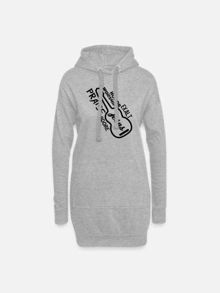 Lob - Ruhm - Hoodie-Kleid - Grau meliert