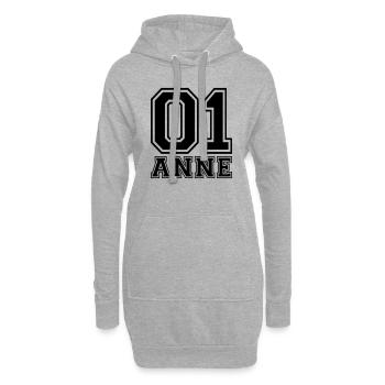 Anne - Name - Hoodie-Kleid - Grau meliert - Vorne