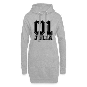 Julia - Nom - Sweat-shirt à capuche long Femme - gris chiné - Devant