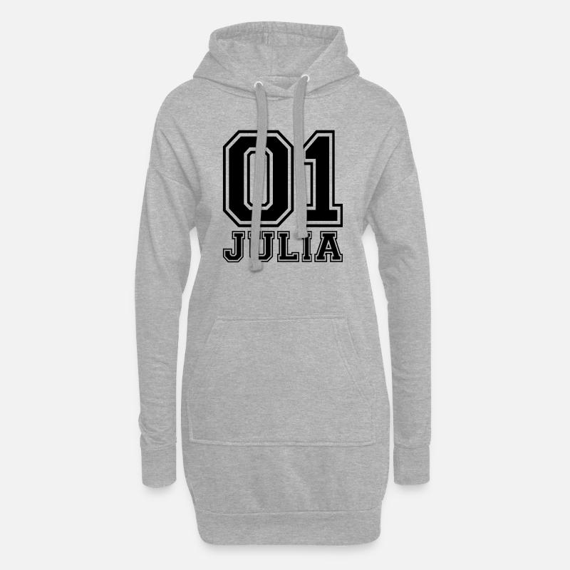 Julia - Name - Hoodie-Kleid - Grau meliert