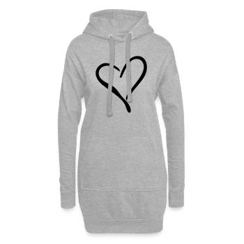 heart - Hoodie-Kleid - Grau meliert - Vorne