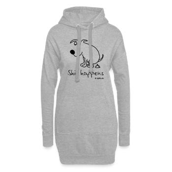 shit happens - Hoodie-Kleid - Grau meliert - Vorne
