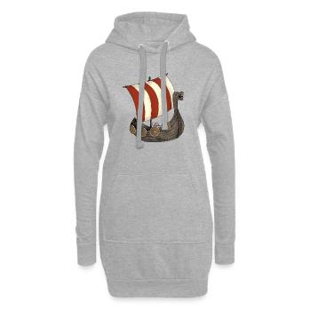 Eriks Winkingerschiff - Hoodie-Kleid - Grau meliert - Vorne