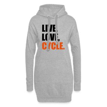 cyclisme - Sweat-shirt à capuche long Femme - gris chiné - Devant