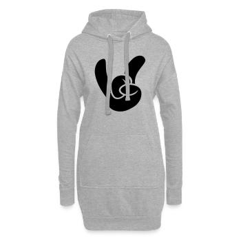 Rock on! - Sweat-shirt à capuche long Femme - gris chiné - Devant