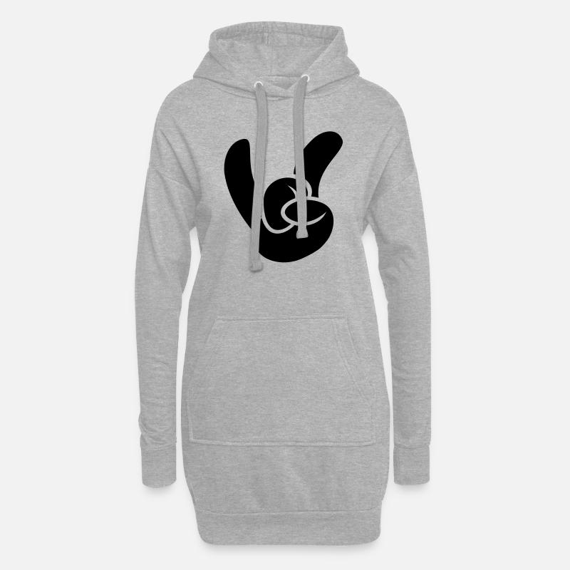 Rock on! - Sweat-shirt à capuche long Femme - gris chiné