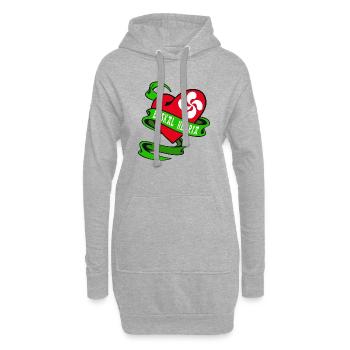 basque heart - Sweat-shirt à capuche long Femme - gris chiné - Devant