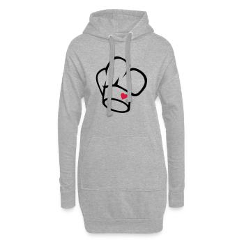 Kochmütze - Hoodie-Kleid - Grau meliert - Vorne