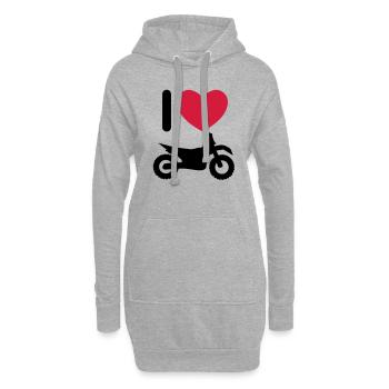 I love biking - Hoodie-Kleid - Grau meliert - Vorne
