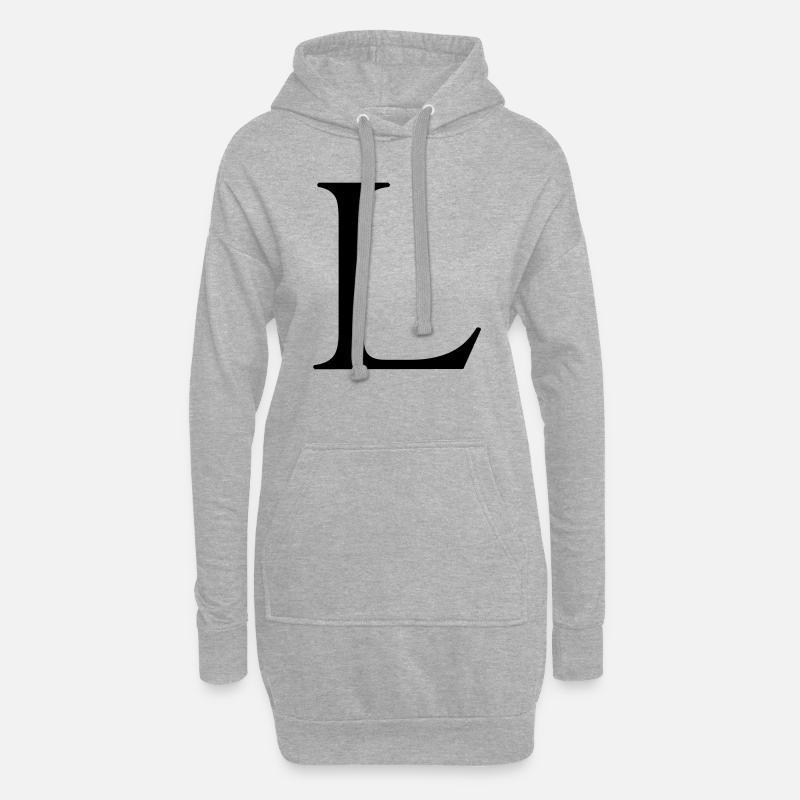 l - Hoodie-Kleid - Grau meliert