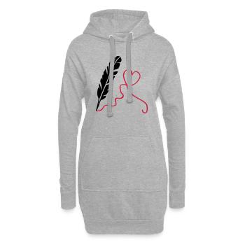 feder_love_2 - Hoodie-Kleid - Grau meliert - Vorne