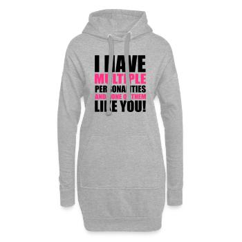 Personalities - Sweat-shirt à capuche long Femme - gris chiné - Devant