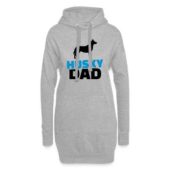 Husky Dad - Sweat-shirt à capuche long Femme - gris chiné - Devant