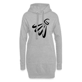 badminton - Sweat-shirt à capuche long Femme - gris chiné - Devant