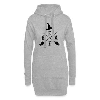 Hexe Hexenbesen Hexenhut Logo - Hoodie-Kleid - Grau meliert - Vorne