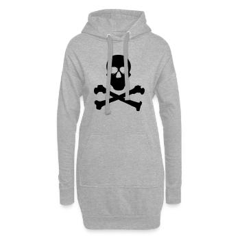Skull - Hoodie-Kleid - Grau meliert - Vorne