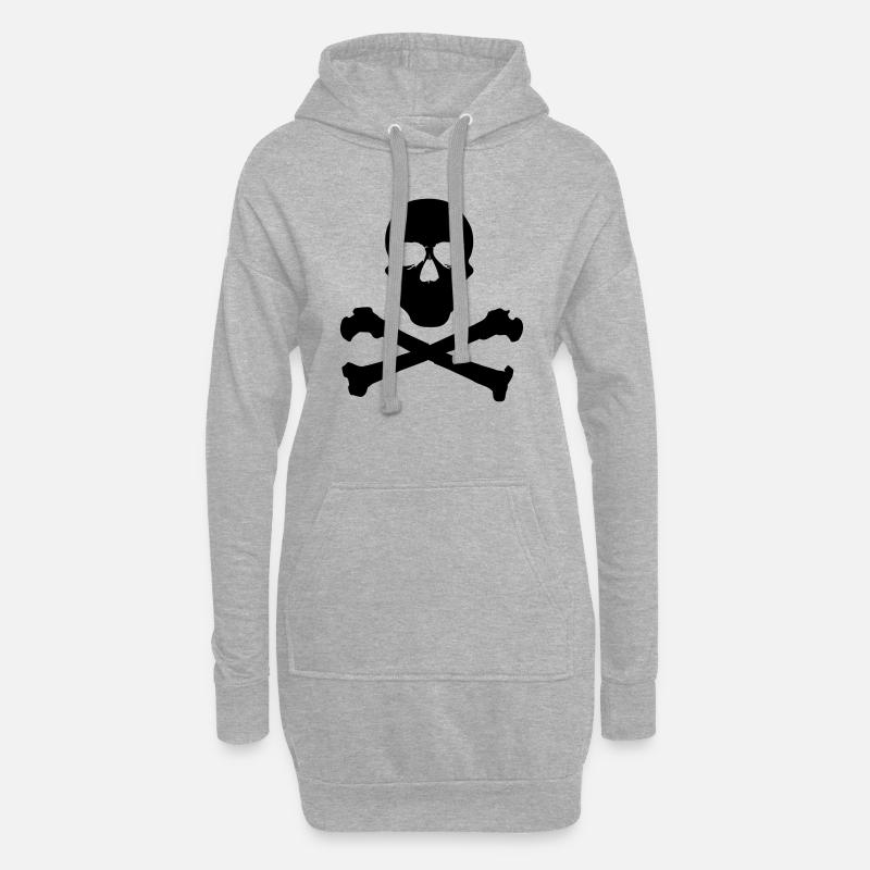 Skull - Sweat-shirt à capuche long Femme - gris chiné