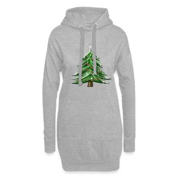 Sapin de Noël - Sweat-shirt à capuche long Femme - gris chiné - Devant