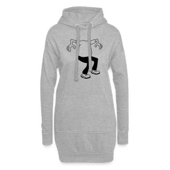 Personnage de dessin animé sans tête - Sweat-shirt à capuche long Femme - gris chiné - Devant
