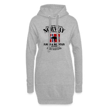 Moose - Elch - Norway Flag - Hoodie-Kleid - Grau meliert - Vorne
