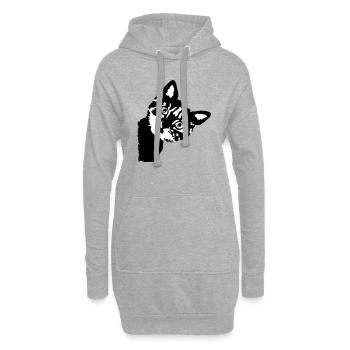 Cat, cute kitten - 2 colors - Sweat-shirt à capuche long Femme - gris chiné - Devant