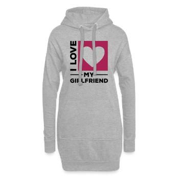 i love my girlfriend - Hoodie-Kleid - Grau meliert - Vorne