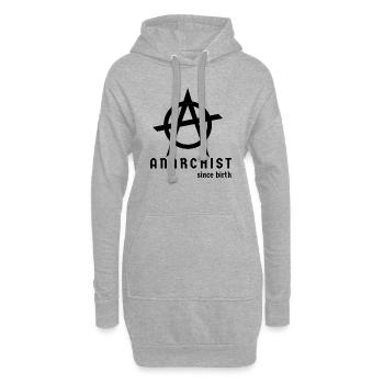 Anarchiste depuis sa naissance - Sweat-shirt à capuche long Femme - gris chiné - Devant