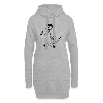 Suricate - Sweat-shirt à capuche long Femme - gris chiné - Devant