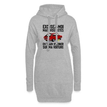URINER - Sweat-shirt à capuche long Femme - gris chiné - Devant