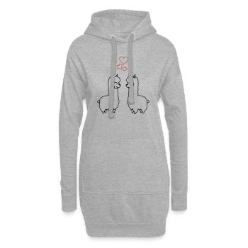Amour de l’alpaga - Sweat-shirt à capuche long Femme - gris chiné - Devant