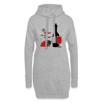 Zu Vino sag ich nie no! - Hoodie-Kleid - Grau meliert - Vorne