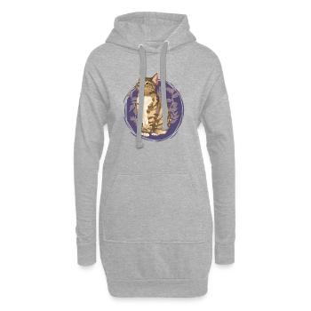 Leafpool Blattsee Tiger Katze Warriors Cats süß - Hoodie-Kleid - Grau meliert - Vorne