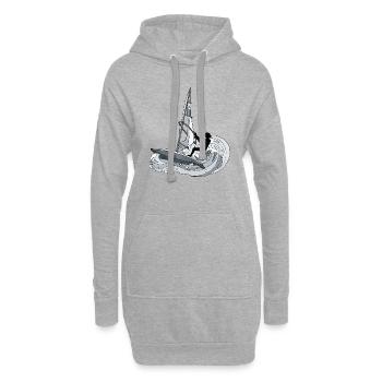 Windsurfen - Hoodie-Kleid - Grau meliert - Vorne