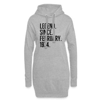 Légende depuis février 1974 - Sweat-shirt à capuche long Femme - gris chiné - Devant