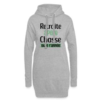 Retraite apéro chasse cadeau homme chasseur humour - Sweat-shirt à capuche long Femme - gris chiné - Devant