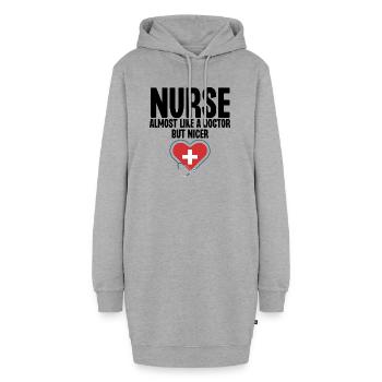 Infirmière presque comme un médecin mais plus gentille - Sweat-shirt à capuche long Femme - gris chiné - Devant