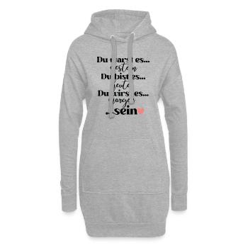 Du warst es gestern du bist es heute du wirst es - Hoodie-Kleid - Grau meliert - Vorne