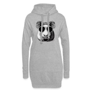 Lunettes de soleil cool cochon d’Inde design amusant 13 - Sweat-shirt à capuche long Femme - gris chiné - Devant