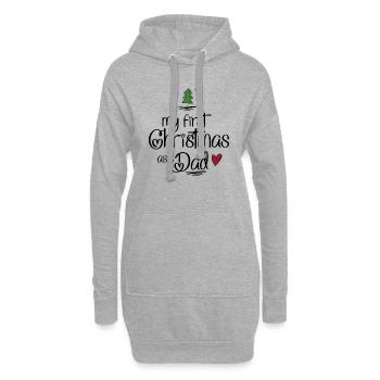 My First Christmas as Dad - Hoodie-Kleid - Grau meliert - Vorne