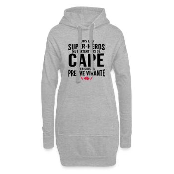 je suis un super-héros / cadeau humour famille - Sweat-shirt à capuche long Femme - gris chiné - Devant