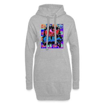 Graffiti Epic pattern 2 - Hoodie Dress - heather grey - Front
