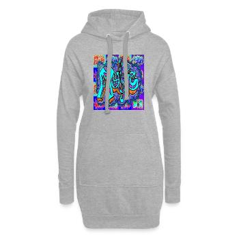 music,graffiti,rapper,spray,skate,korean,kpop, - Hoodie Dress - heather grey - Front