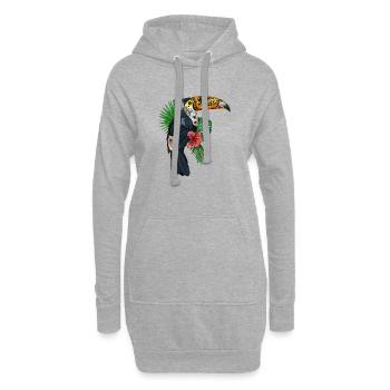Tatoucan - Sweat-shirt à capuche long Femme - gris chiné - Devant