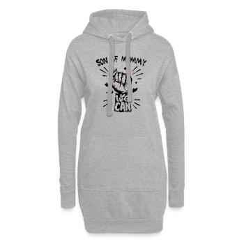 Grossesse Baby shower Babyshower Boy Girl - Sweat-shirt à capuche long Femme - gris chiné - Devant
