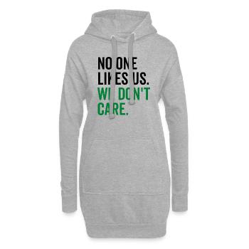 Personne ne nous aime Nous nous en fichons - Sweat-shirt à capuche long Femme - gris chiné - Devant
