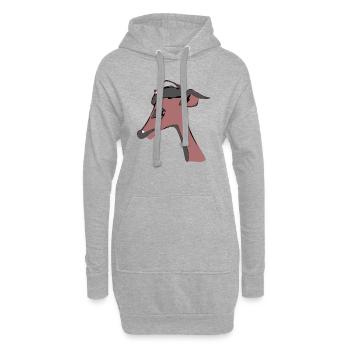 Eva die traurige Hirschkuh - Hoodie-Kleid - Grau meliert - Vorne
