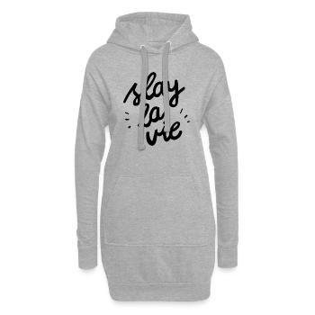 Slay la vie - Hoodie-Kleid - Grau meliert - Vorne