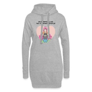 Muttertag niedliche Katzenmutter - Hoodie-Kleid - Grau meliert - Vorne