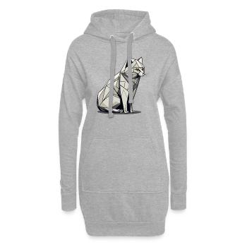 Minimalistische Katze Minimalistische Katze Geometrische Katze - Hoodie-Kleid - Grau meliert - Vorne