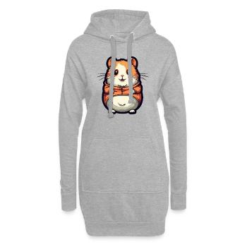 Mignon hamster - Sweat-shirt à capuche long Femme - gris chiné - Devant